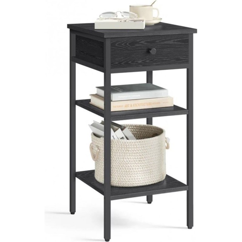 Тумбочка з ящиком і 2 полицями — метал та ДСП у стилі лофт