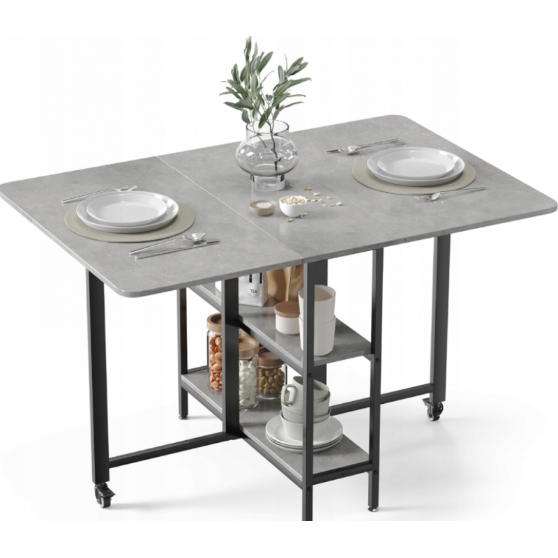 Складний обідній стіл MONDEER з полицями