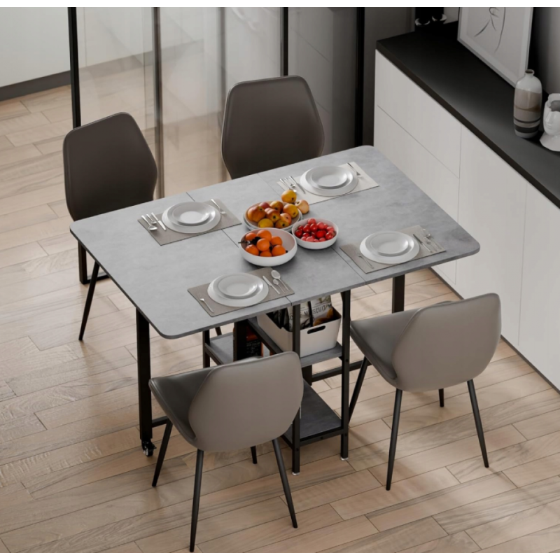 Складний обідній стіл MONDEER з полицями