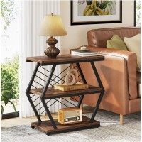 Tribesigns Side Table with 3 Shelves