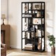 Стелаж 8-ярусний Etagere 8, чорний — висота 180 см, ширина 80 см