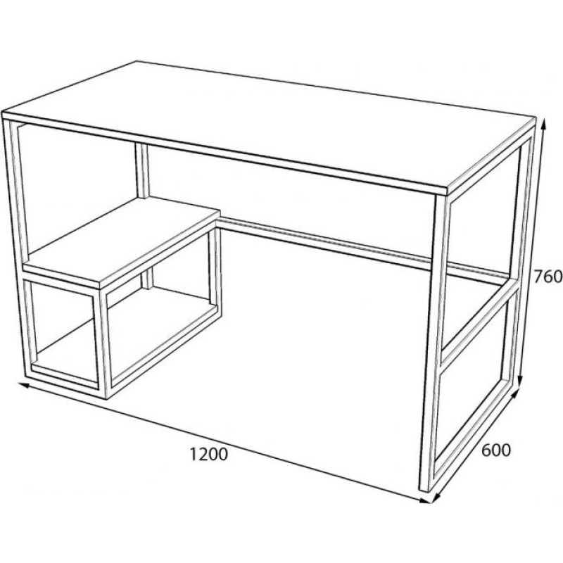 Письмовий стіл у стилі Loft офісний — 120 × 60 × 76 см (MSM)