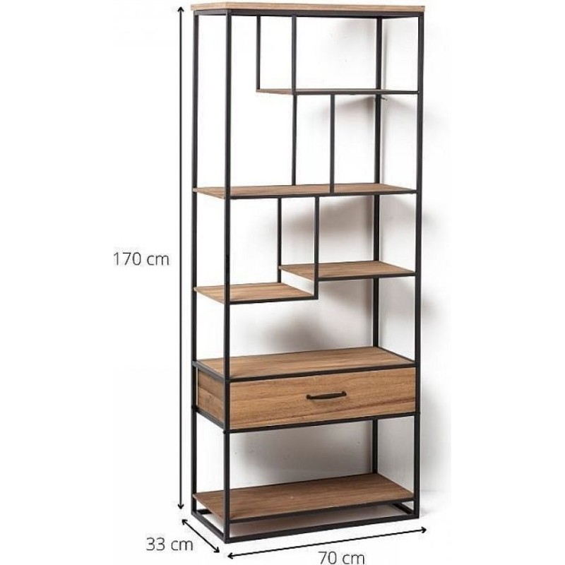 Стелаж “Zeno” MSM — стильний відкритий стелаж 170×70×33 см