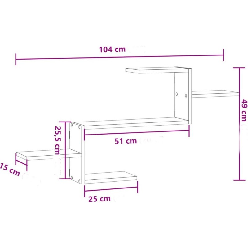 Wall shelf VIDAXL Sonoma oak