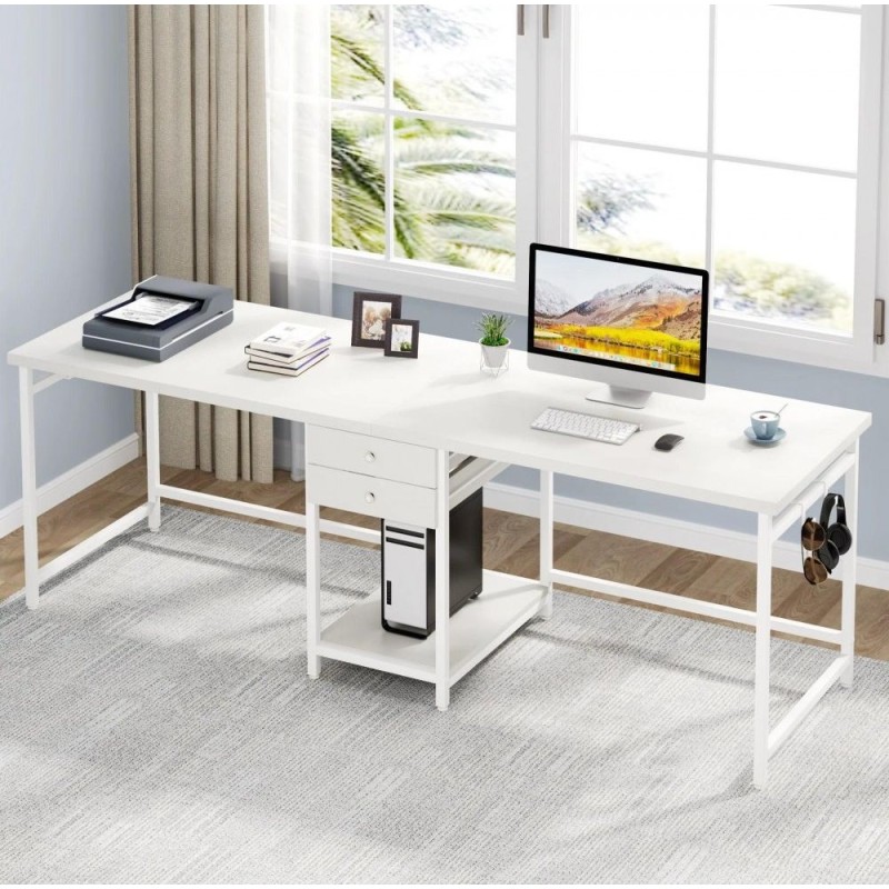 Стіл подвійний із ящиками — 200 × 60 × 75 см