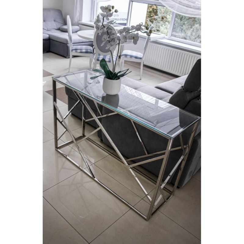 Журнальний стіл Escada C 70×40 Прозорий Срібний MSMLOFT
