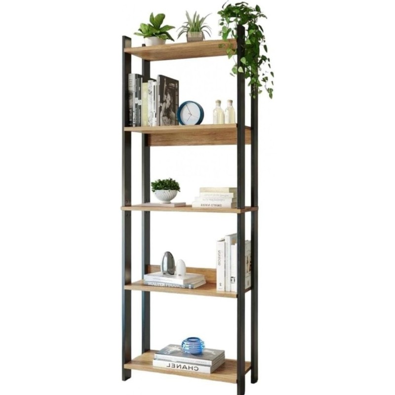 Стелаж 5 полицями, дуб Сонома — стиль лофт і надійність