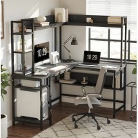 Vouaux L-shaped computer desk