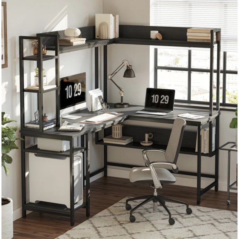 Комп’ютерний кутовий стіл Vouaux L‑подібний