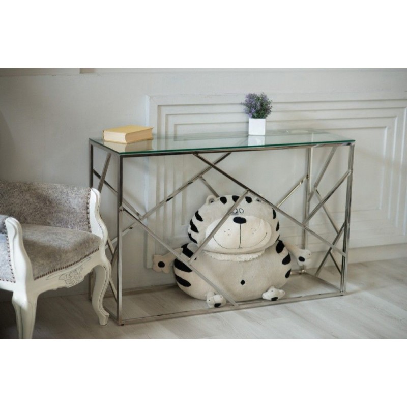 Консоль CF-3 прозорий срібло Vetro MSMLOFT