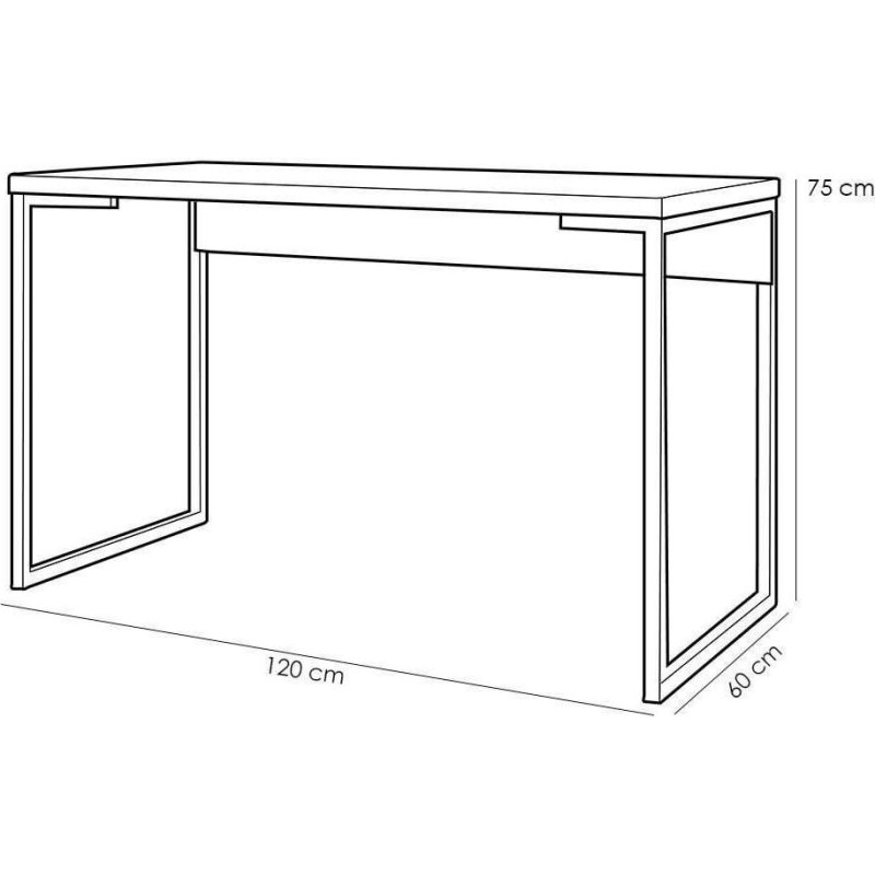 Письмовий/комп’ютерний стіл MSMLOFT — металевий каркас (120×60×75 см)