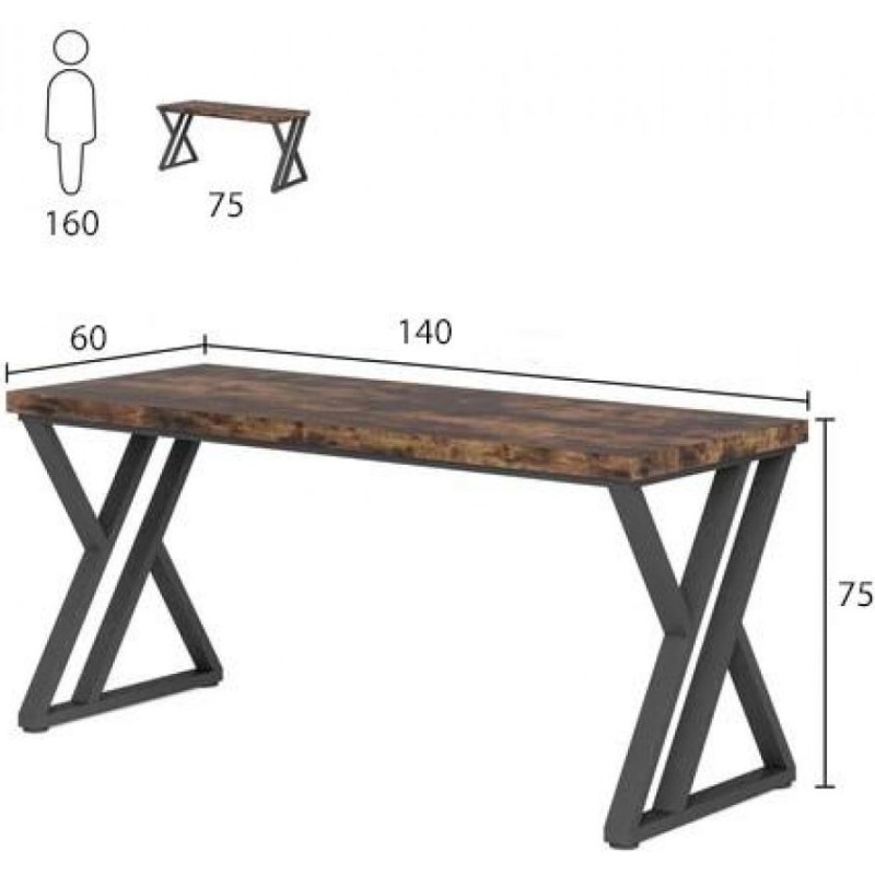 Письмовий стіл для навчання — 140×60×75 см (металевий каркас)