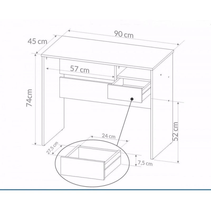 Стіл письмовий "Piro" — 90×45×74 см