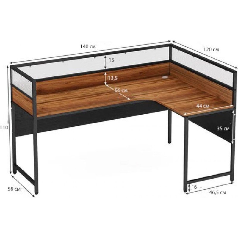 L-shaped corner office table (140×120×110 cm)