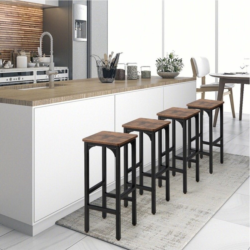 Набір з 4 барних стільців Gymax — промисловий стиль