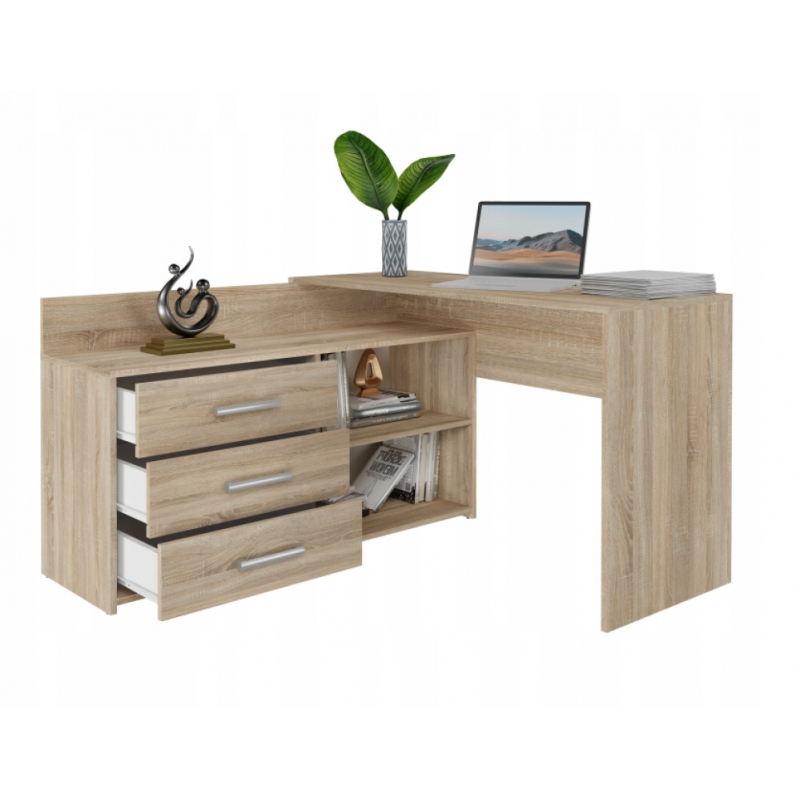 Кутовий письмовий стіл, дуб сонома