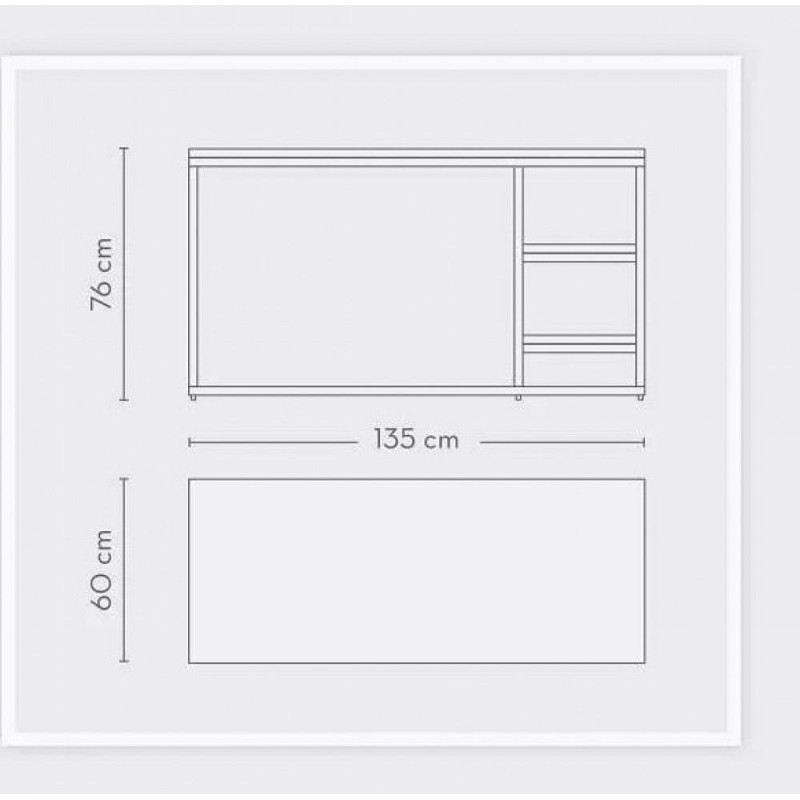 Стіл домашній з двома полицями — 135×60×76 см