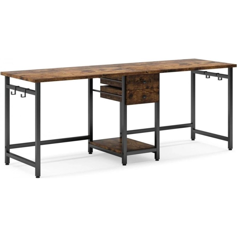 Стіл подвійний із ящиками — 200 × 60 × 75 см