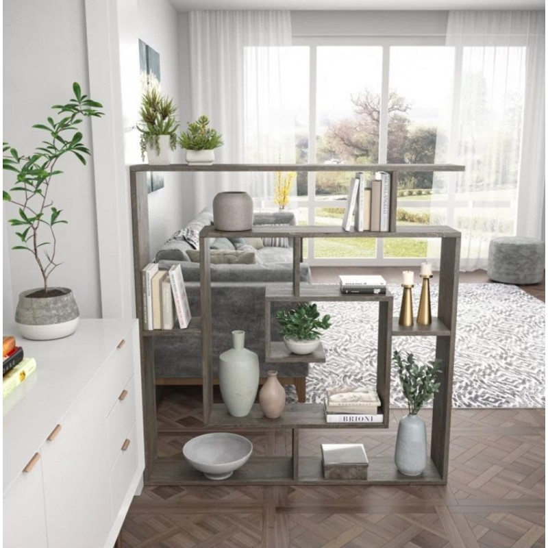 Геометричний стелаж «Abston» MSM — стильний відкритий стелаж з 6 полицями