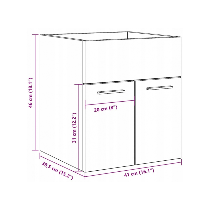 Шафа під раковину дуб Сонома