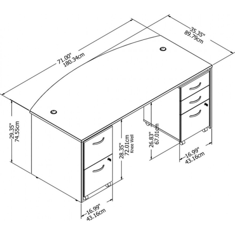 Стійка реєстрації Studio C Bow з мобільними тумбами