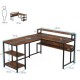Two-sided L‑shaped table MSM JW0674 with shelves and monitor stand