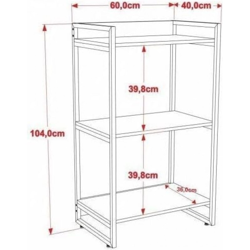 Багатофункціональна етажерка з 3 полицями МСМ — стильна та практична