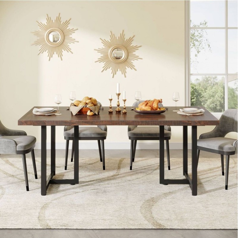 Обідній стіл, прямокутний кухонний стіл на 4–6 осіб