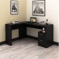 Офісний стіл з 2 ящиками, чорний