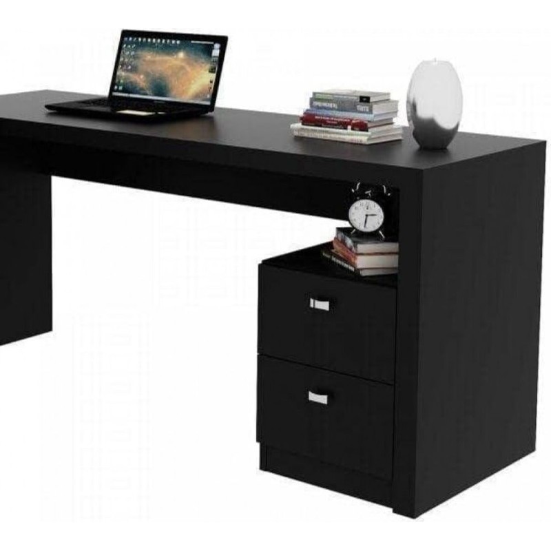 Офісний стіл з 2 шухлядами — чорний