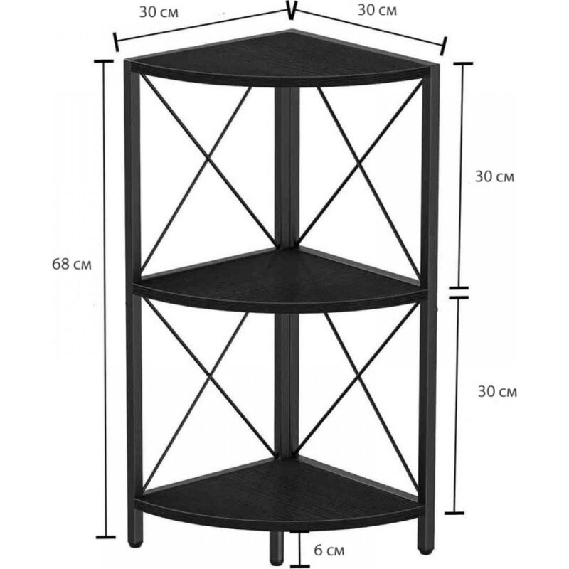 The Snughome corner shelf with MSM metal frame is a compact and stylish element for the home or office