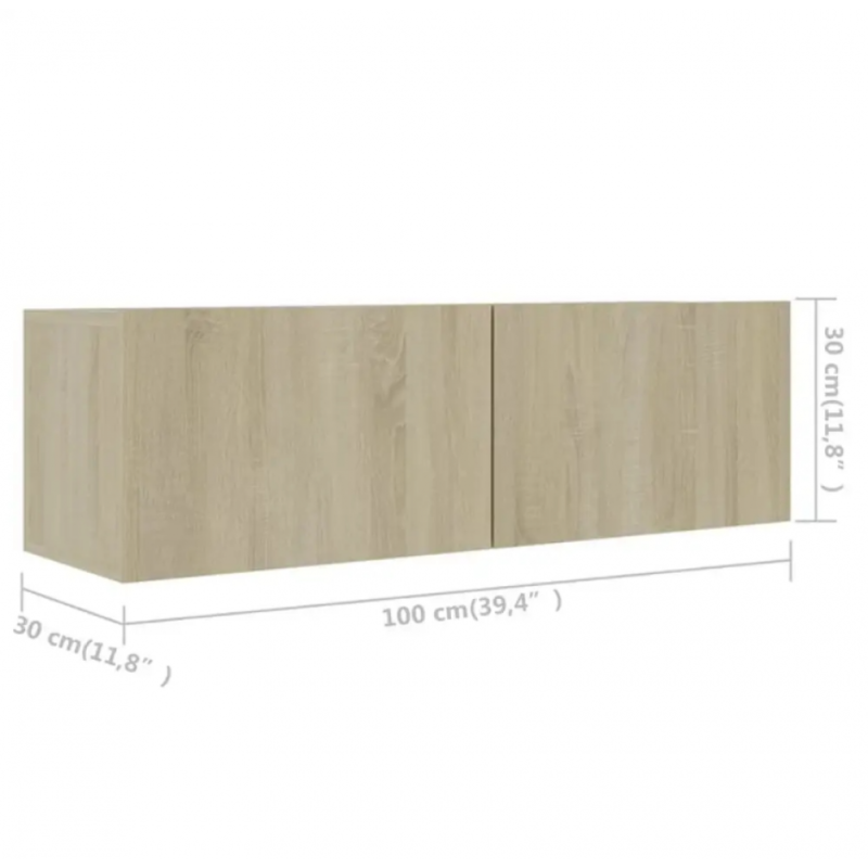 Тумба під телевізор 3 частини — дуб Сонома