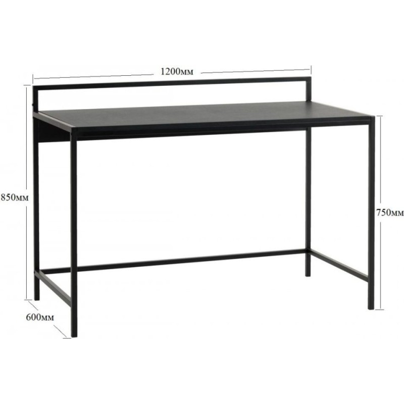 Стіл письмовий MSMLOFT з металевим каркасом — 120×60×75 см