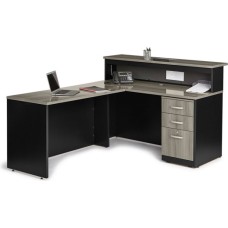 L-shaped reception desk