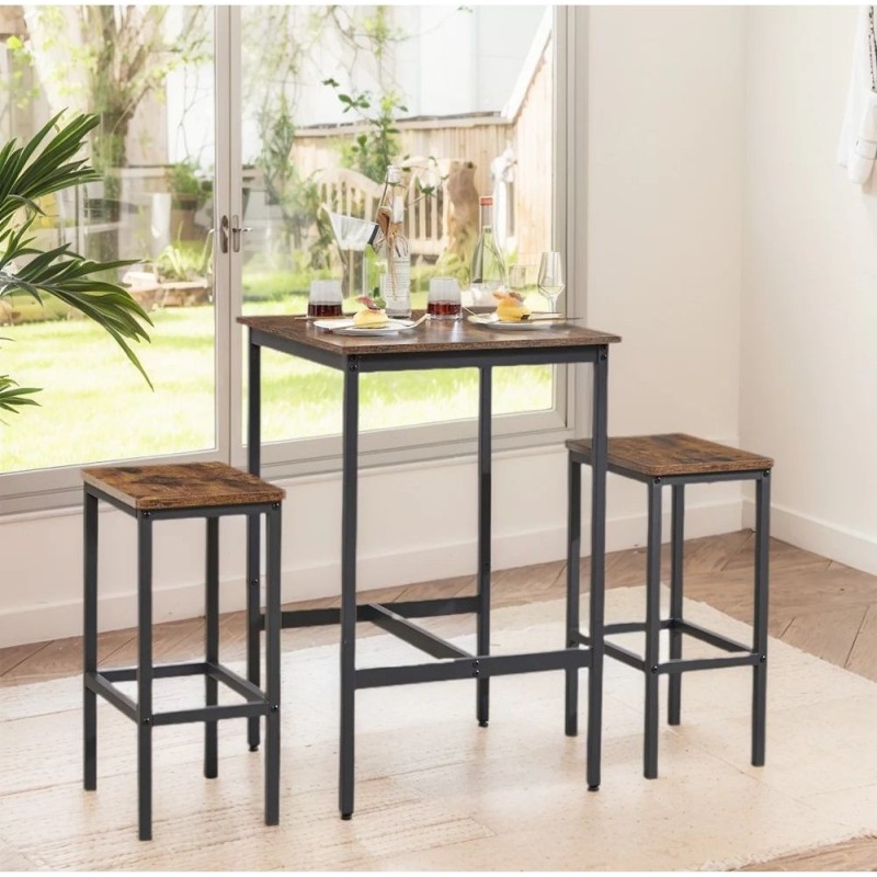 Квадратний барний стіл із 2 барними стільцями