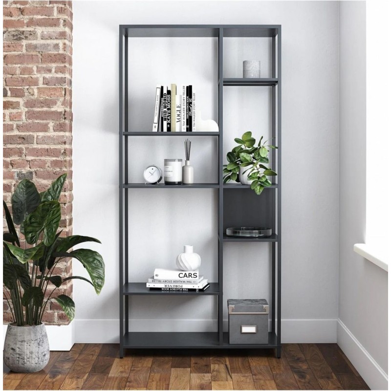 Стелаж Gioia — 185×80×40 см, світлий / темний