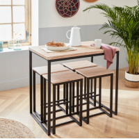 High table with 4 bar stools