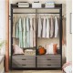 Стелаж-органайзер, вішалка для одягу з ящиками та полицями