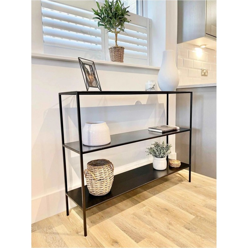 Консольний столик 3 яруси, чорний