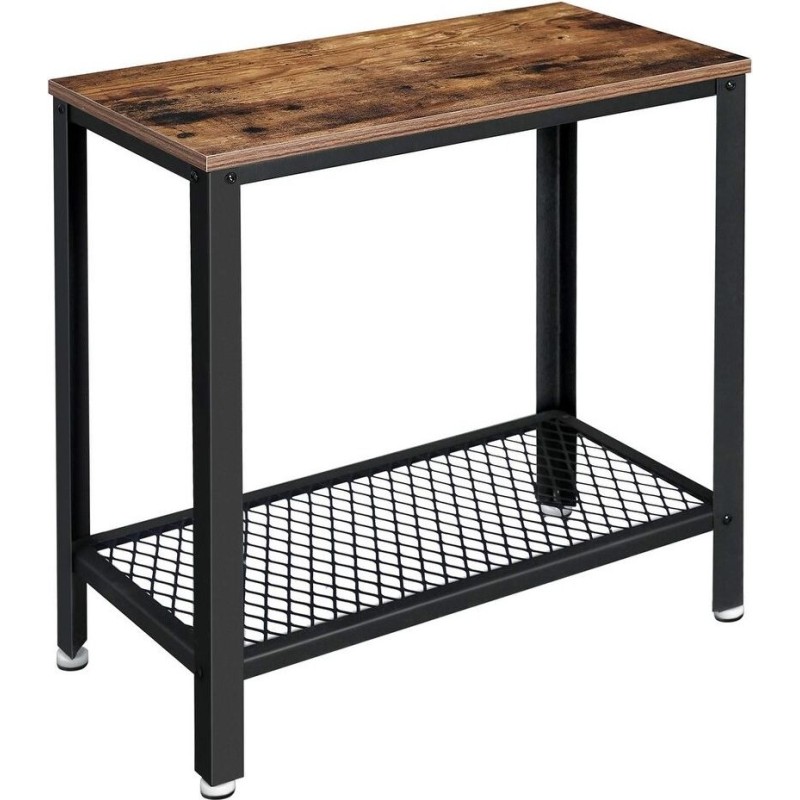 Тумбочка з металевим каркасом та сітчастою полицею