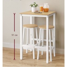 Барний стіл із металевим каркасом. Невеликий кухонний стіл, високий паб-стіл для вітальні.