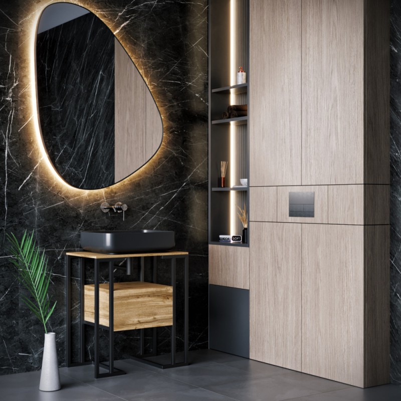 Console cabinet under the wash basin in the bathroom, LOFT style, 640×395×690 mm (MSM)