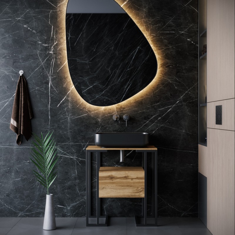 Console cabinet under the wash basin in the bathroom, LOFT style, 640×395×690 mm (MSM)