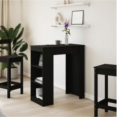 Bar table with black shelves