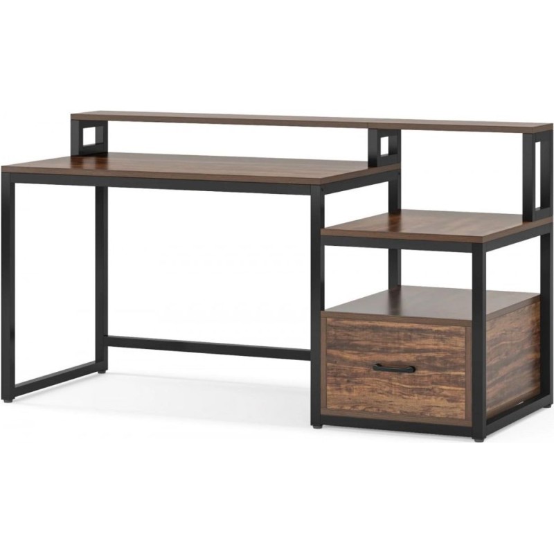Письмовий стіл із полицями та ящиком для файлів (154 × 60 × 90 см)