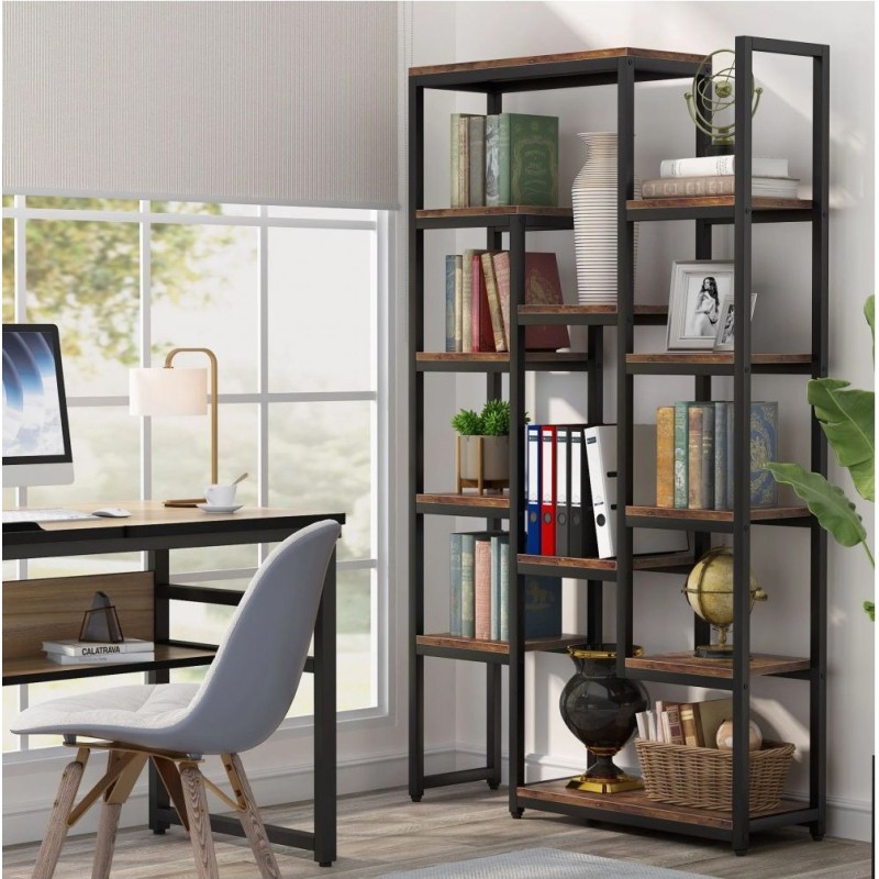 Стелаж із 12 відкритими полицями — індустріальний дизайн, 12 полиць