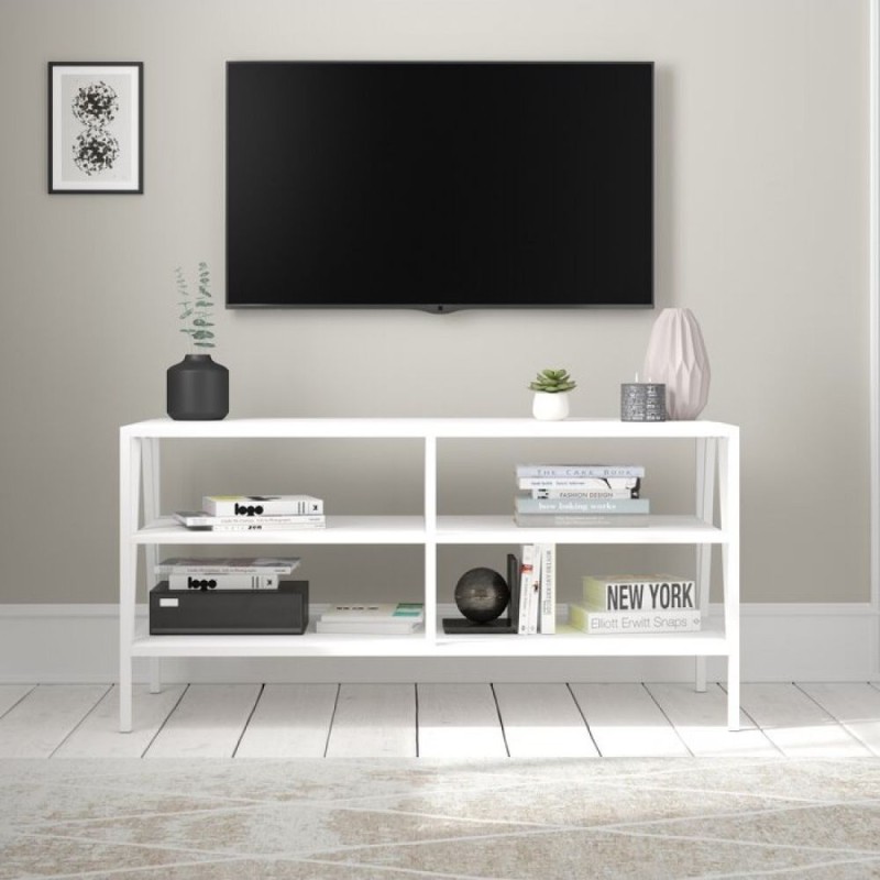 Тумба під телевізор MSMLOFT 120 см — металева, 3 полиці