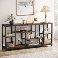 Tribesigns console table with storage shelves