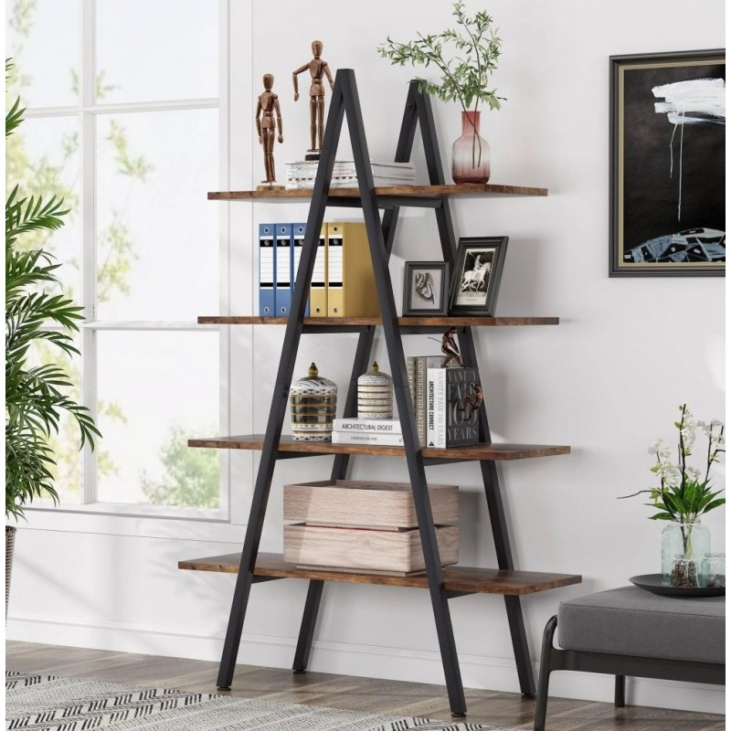 Стелаж 4-ярусний А-подібної форми — просторий та стильний елемент в стилі лофт