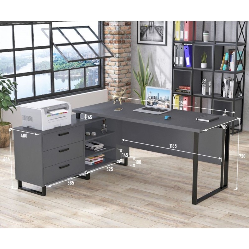 Стіл керівника Notarius, стиль лофт, MSMLOFT